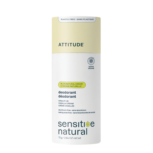 Attitude Deodorant baksoda vrij vanilla creme super leaves 75 Gram