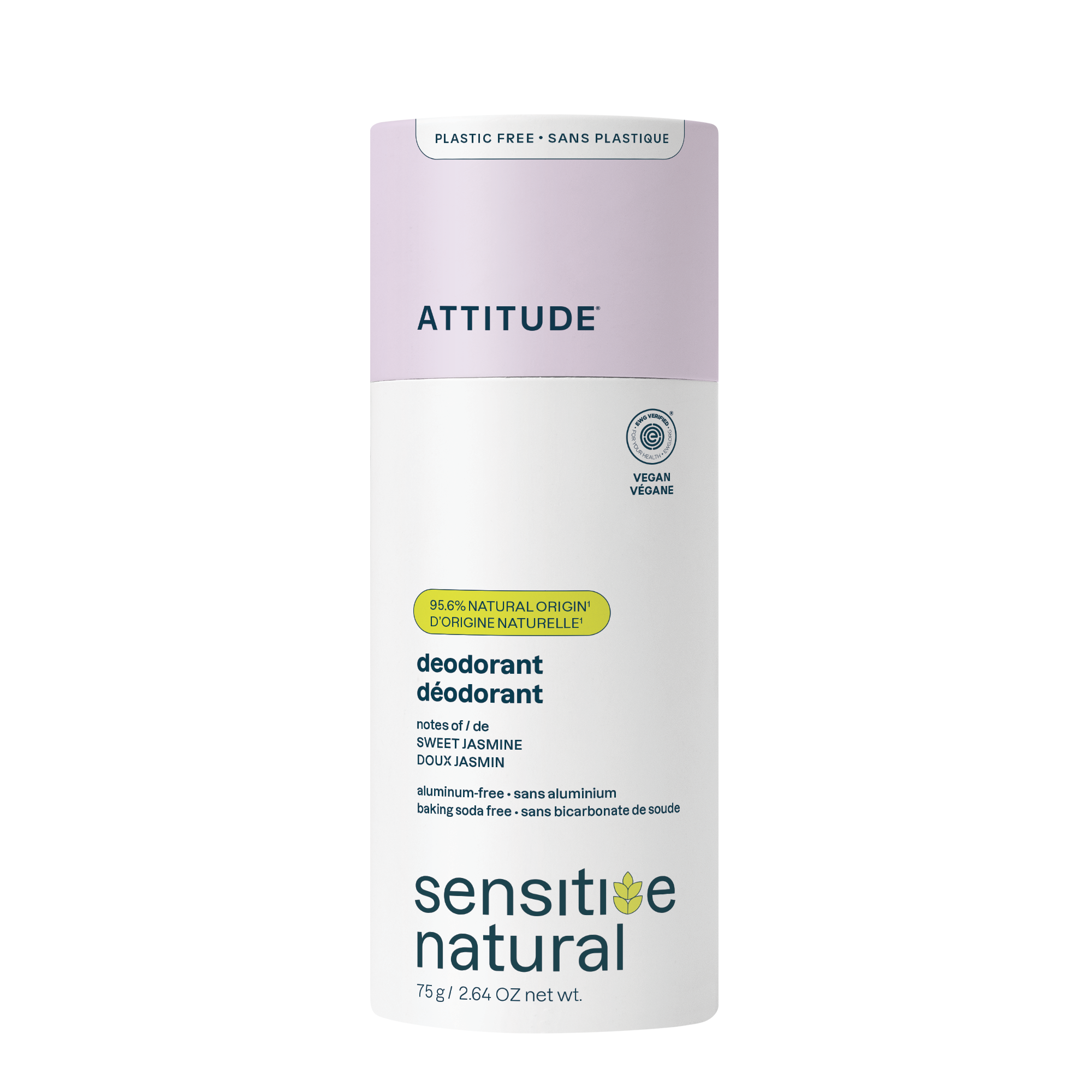 Attitude Deodorant baksoda vrij zoete jasmijn super leaves 75 Gram