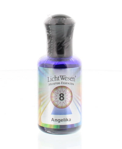 Lichtwesen Angelica olie 8 30ml bottle, spiritual wellness product with a clear glass container and white label.