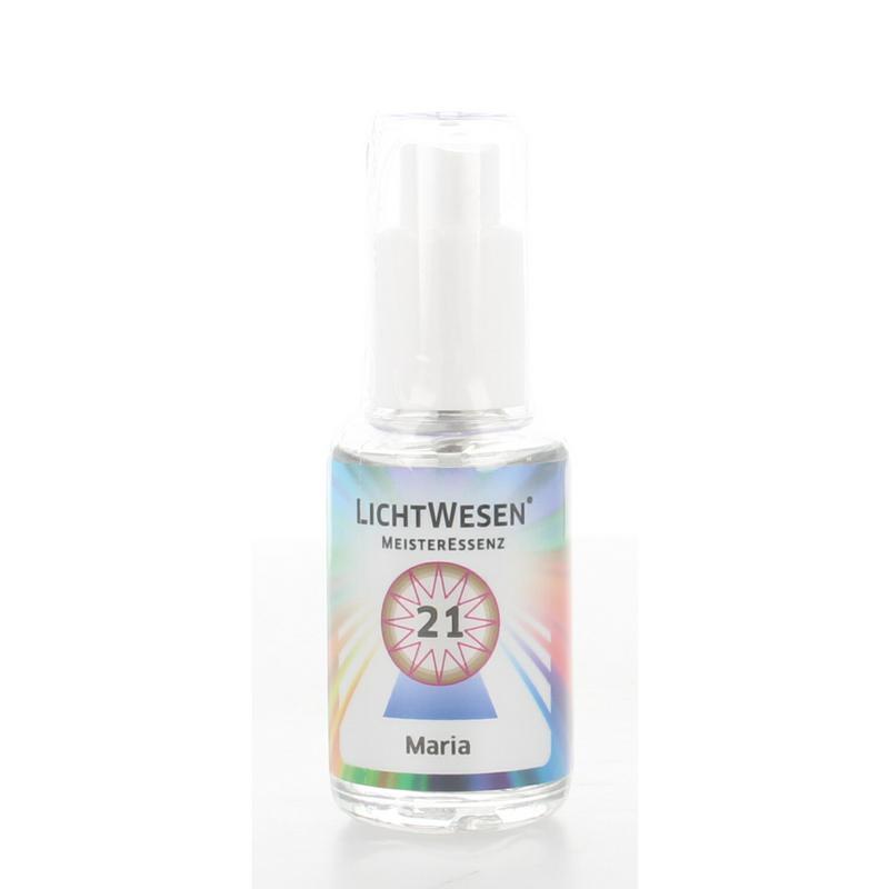 Lichtwesen Maria tinctuur 21ml bottle with label, used for spiritual practices and spiritualiteit.