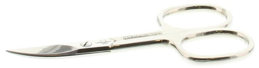 Malteser manicure and pedicure bent nail scissors left side, stainless steel grooming tool for precise nail trimming.