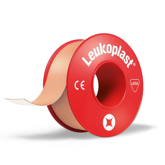 Leukoplast Hechtpleister 5m x 1.25cm red adhesive bandage, 1 piece for wound dressing and first aid.