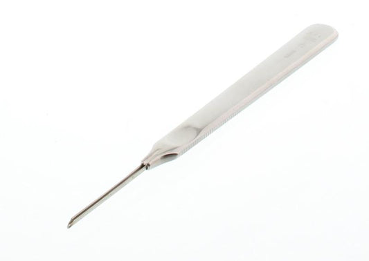 Malteser pedicure instrument 13cm nickel finish, manicure and pedicure tool, close-up of the stainless steel tool with textured grip