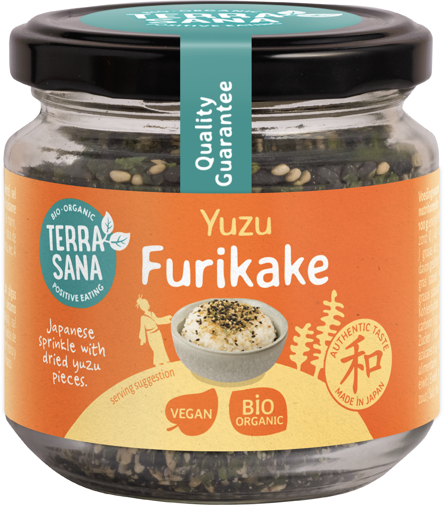 TerraSana Furikake Yuzu bio seasoning in 75g package, a savory Japanese-inspired sauce and flavor enhancer for dishes