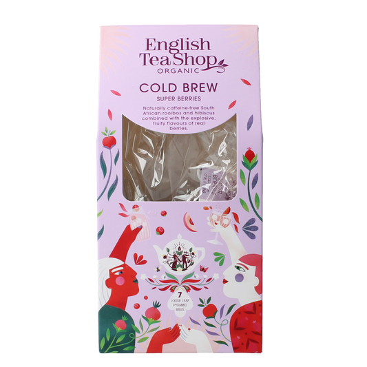 English Tea Shop Super Berries Bio tea bags, organic fruit and berry blend, in a pack of 7.00 for a flavorful tea experience.