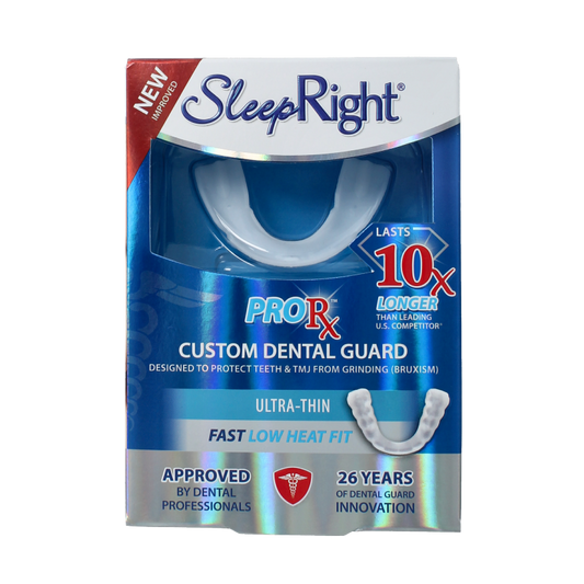 SleepRight Prorx mouthguard for oral care, single piece, designed for comfortable nighttime teeth protection.
