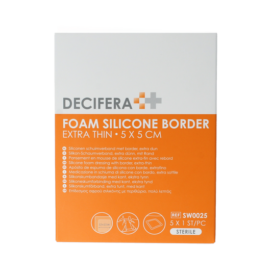 Decifera Foam silicone border extra dun 5x5cm 5.00 Stuks
