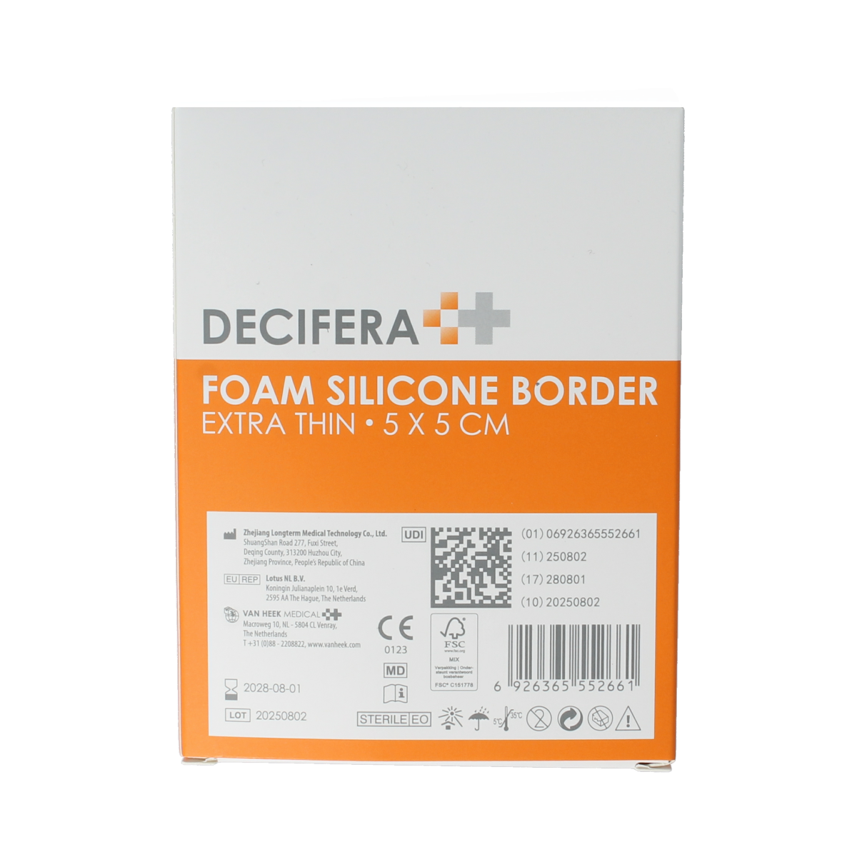 Decifera Foam silicone border extra dun  5x5cm 5.00 Stuks