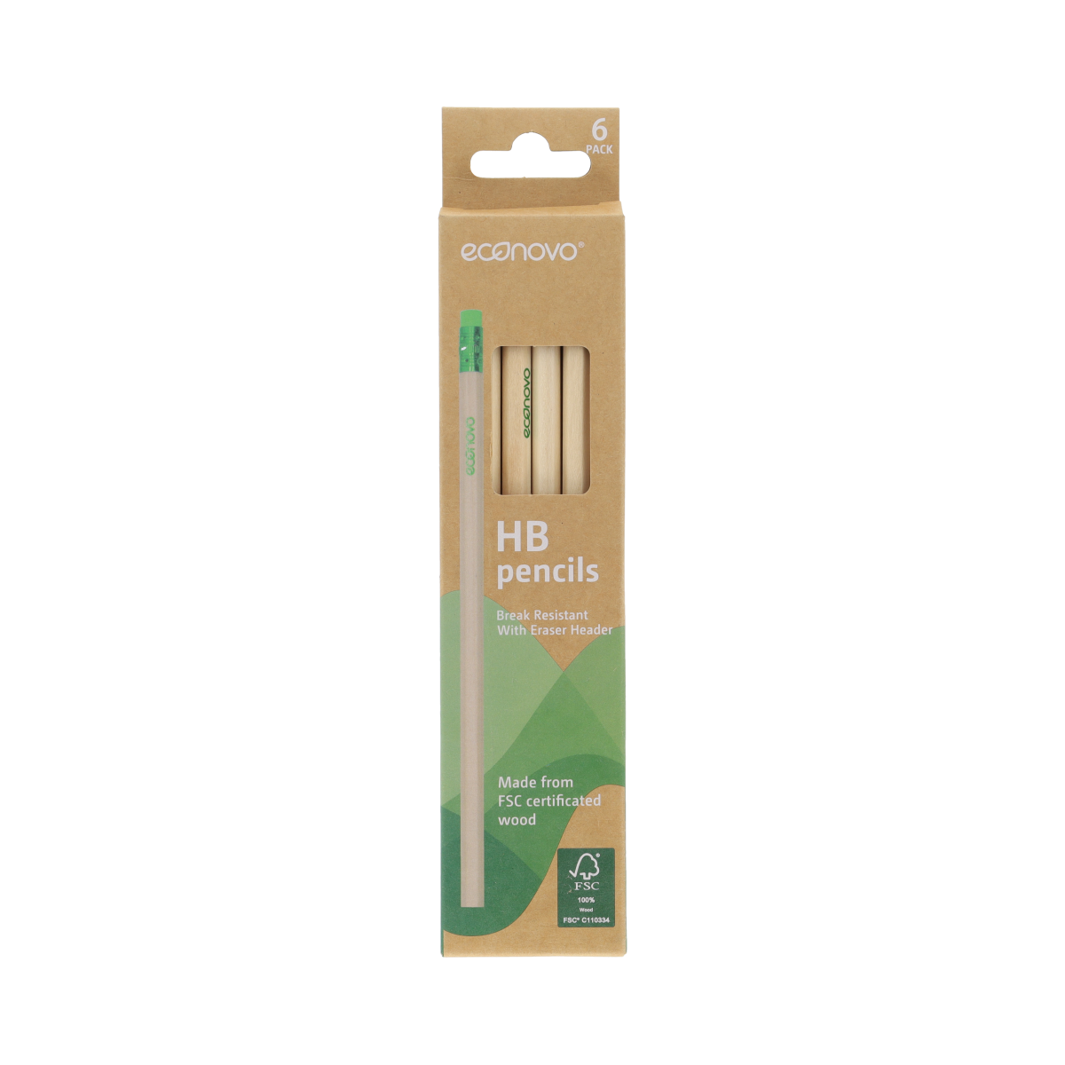Econovo Potloden FSC met gum 6.00 Stuks