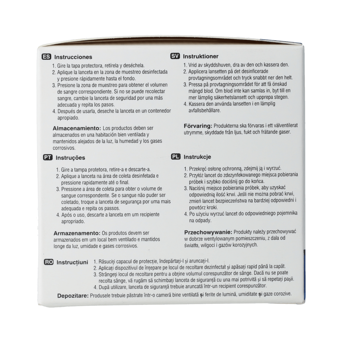 Fora Veiligheidslancetten 28G, 100-pack, sterile lancets for blood glucose testing, with safety features and sharp needle tips.