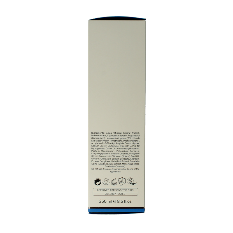Ahava All-in-One Toning Cleanser in 250ml bottle, facial skincare product with clear liquid, designed for gentle cleansing and toning.