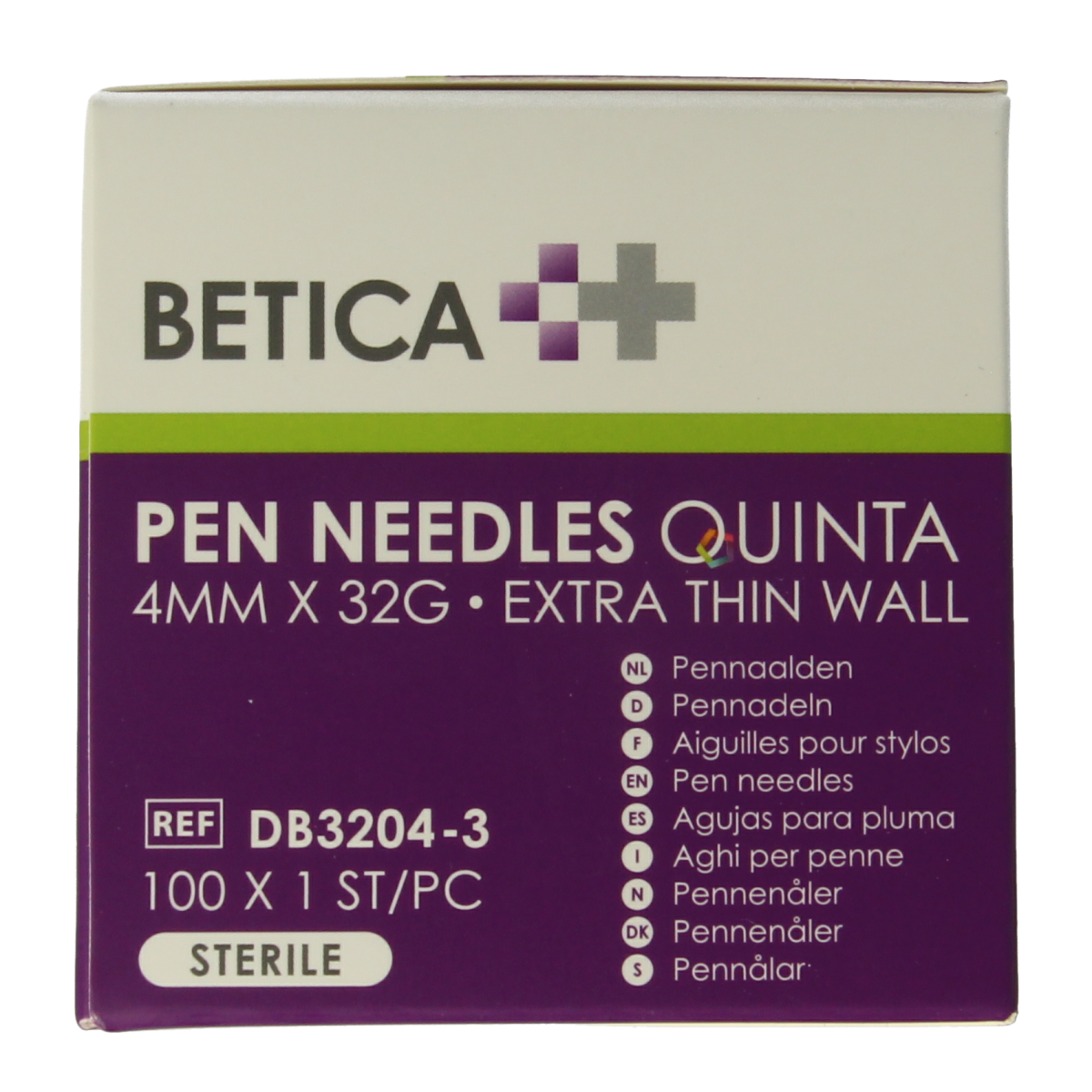 Betica Pennaalden Quinta steriel 4mmx32g 100.00 Stuks
