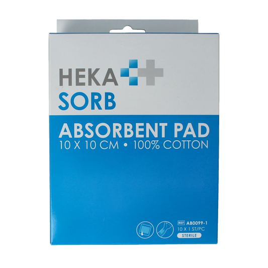 Hekasorb Absorberend verband 10x10cm steriel 10 Stuks