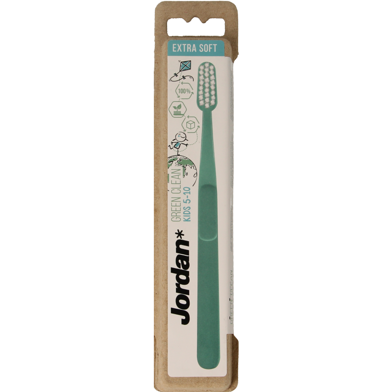 Jordan Tandenborstel green clean kids extra soft 1 Stuks
