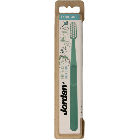 Jordan Tandenborstel green clean kids extra soft 1.00 Stuks