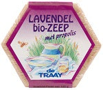 de Traay lavendel en propolis biologische zeep, 100g, met lavendelbloemen en natuurlijke ingrediënten, in een stevige zeepblok