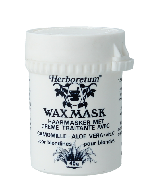 Herboretum Herboretum Wax Mask blond kamille hair treatment in 40g jar with blond chamomile for hair care.