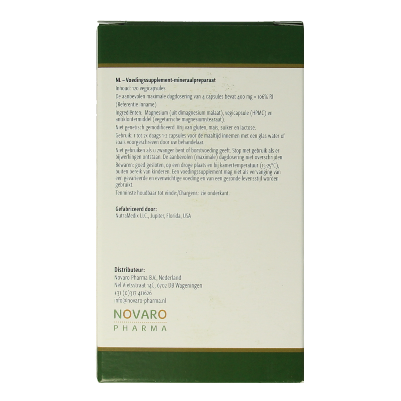 Nutramedix Magnesium malaat 120 Vegetarische capsules