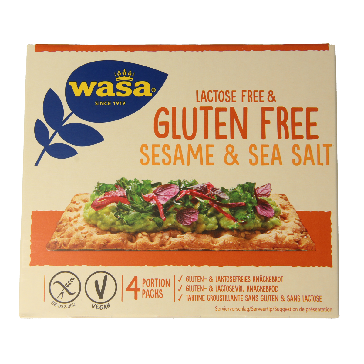 Wasa Knackebrod met sesam en zeezout glutenvrij 240.00 Gram