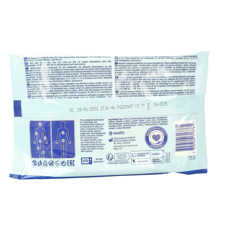 Tena Wet wash glove freshly 5 Stuks