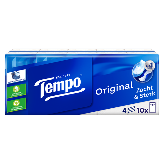 Tempo Regular 10 x 10 stuks 100.00 Stuks