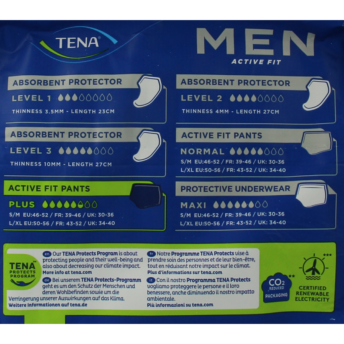 Tena Men Active Fit Incontinence Pants Plus L/XL, pack of 10, soft, discreet incontinence underwear for men.