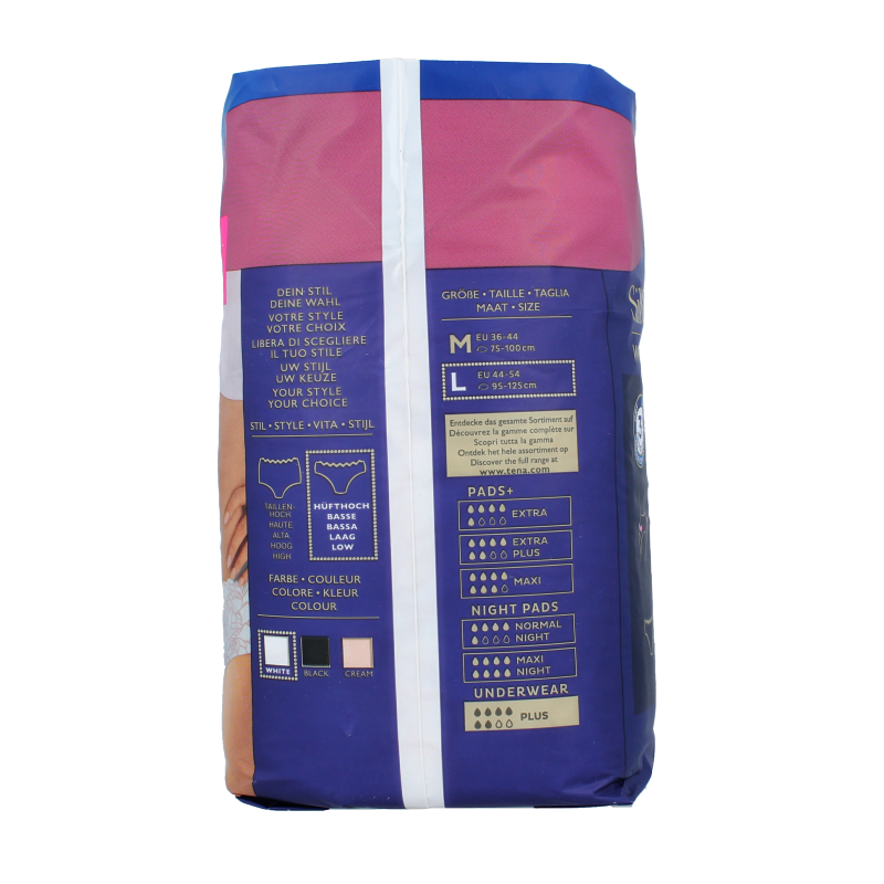 Tena Silhouette plus low waist wit L 10 Stuks