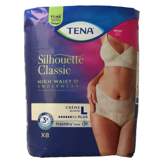 Tena Silhouet plus high waist creme L 8.00 Stuks