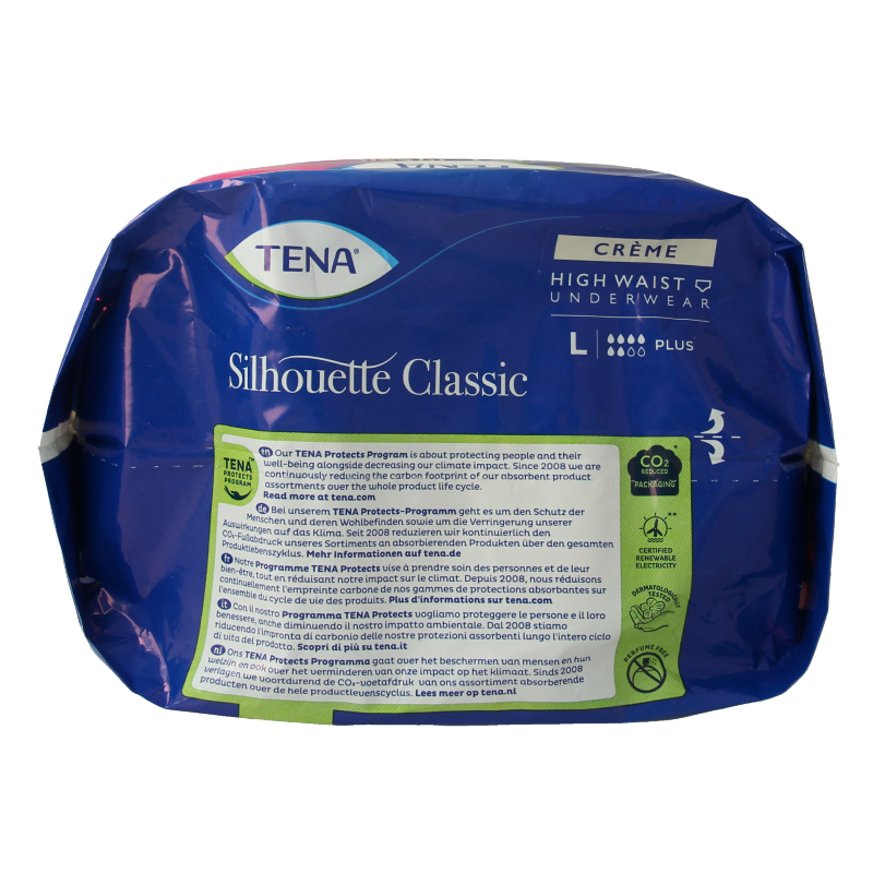 Tena Silhouet plus high waist creme L 8 Stuks