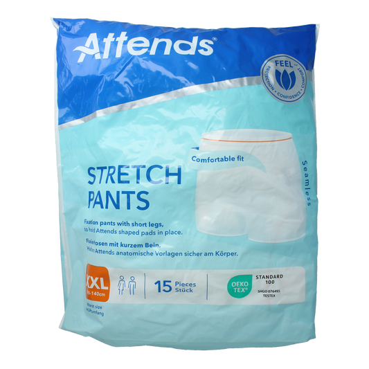 Attends XXL Incontinence Stretchpants, 15-pack, white, elastic waistband, designed for comfortable incontinence protection