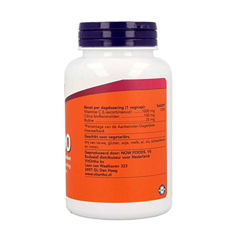 NOW Vitamine C 1000mg bioflavonoiden 100 Vegetarische capsules