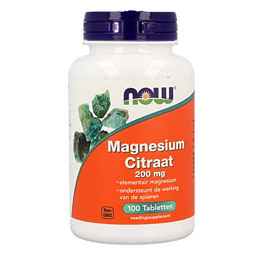 NOW Magnesium citraat 200mg 100 Tabletten