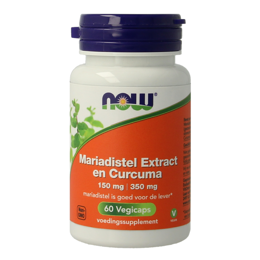 NOW Mariadistel extract en curcuma 60.00 Vegetarische capsules