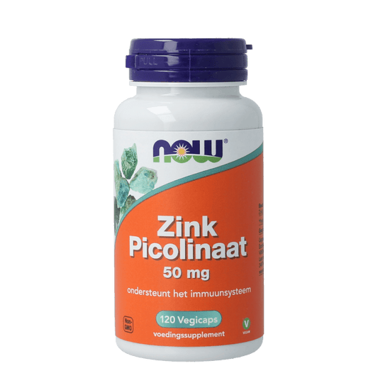 NOW Mineralen Enkel 120.00 Vegetarische capsules NOW Zink picolinaat 50mg 120.00 Vegetarische capsules