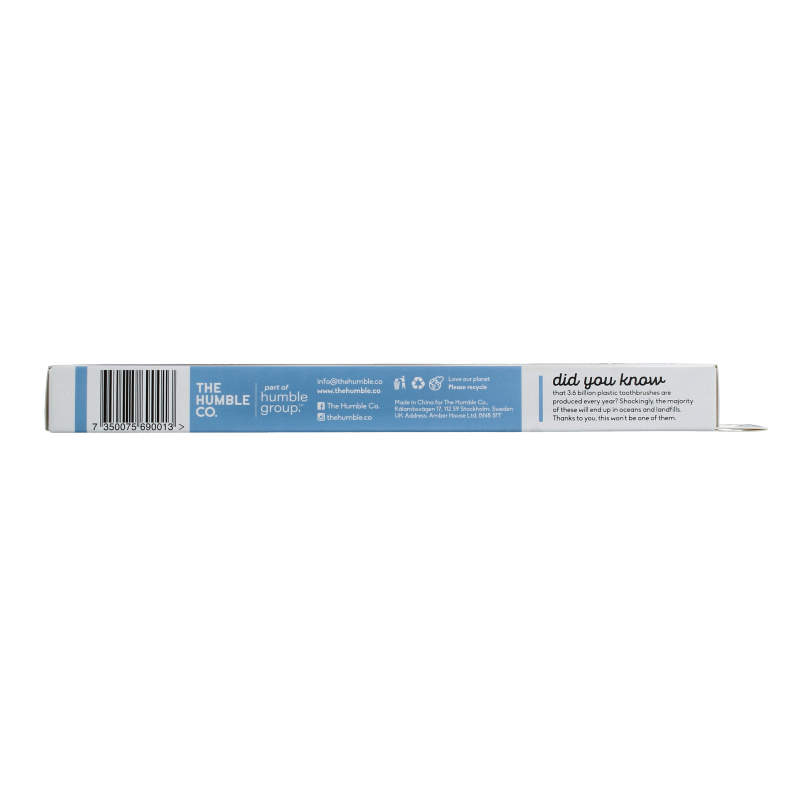 The Humble Co Tandenborstel bamboe adult blauw brush soft 1 Stuks