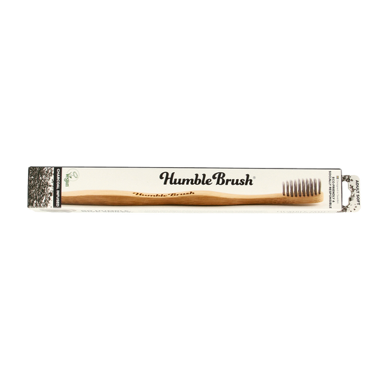 The Humble Co bamboo charcoal toothbrush, eco-friendly Tandenborstel with black charcoal bristles, natural bamboo handle, single pack