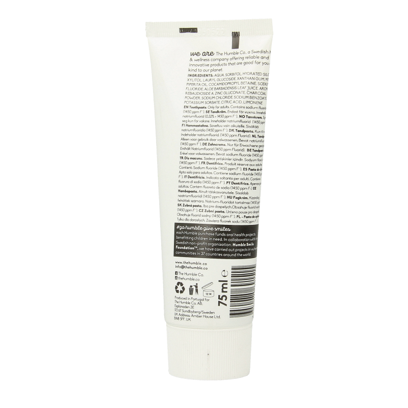 The Humble Co Tandpasta natural charcoal 75 Milliliter