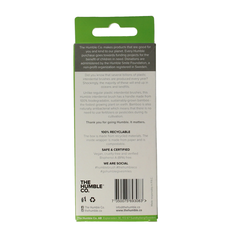 The Humble Co Interdental borstel 0.80 mm groen 6 Stuks
