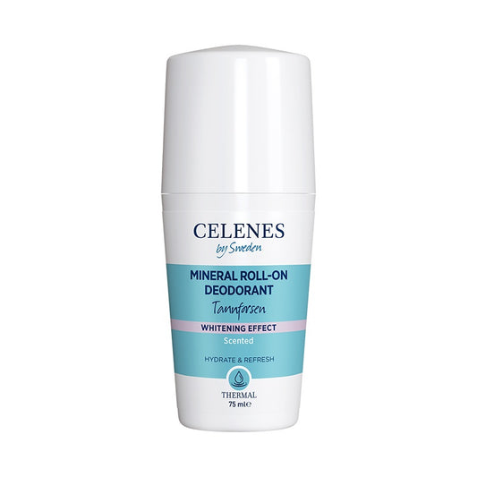 Celenes Thermal Roll-On Tannforsen deodorant bottle, 75ml, with a smooth roll-on applicator and label display.