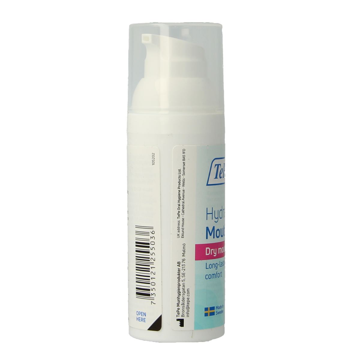 TePe hydrating mouth gel for dry mouth with peppermint, 50ml, in a tube for oral hygiene and freshening breath