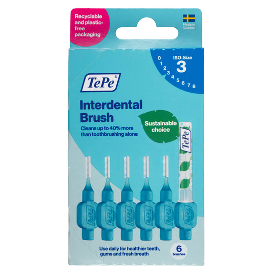 TePe Interdental Ragers Original blue 0.6mm, size 3, for effective interdental cleaning, shown in the image.
