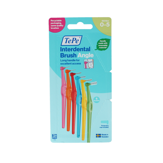 TePe Interdental Ragers maat 0-5 voor mondhygiëne en poetscontrole, 6 stuks, geschikt voor het reinigen tussen tanden.