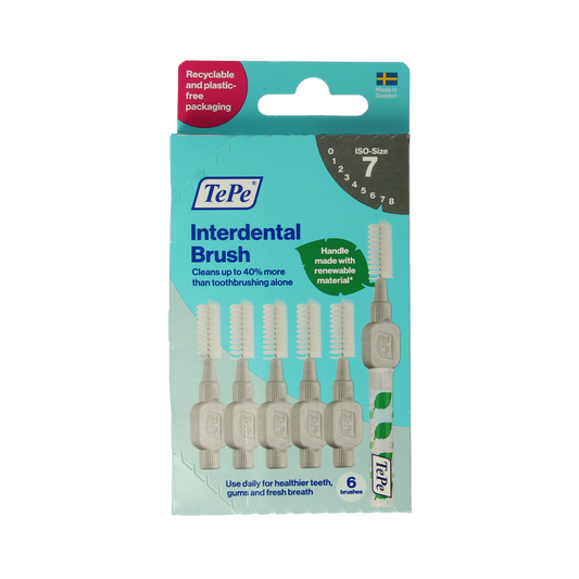 TePe Interdental Rager Original gray 1.3mm, size 7, for interdental cleaning, shown in the image.