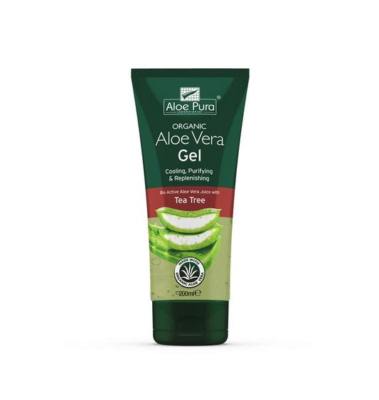 Optima Aloe pura aloe vera gel organic tea tree 200.00 Milliliter