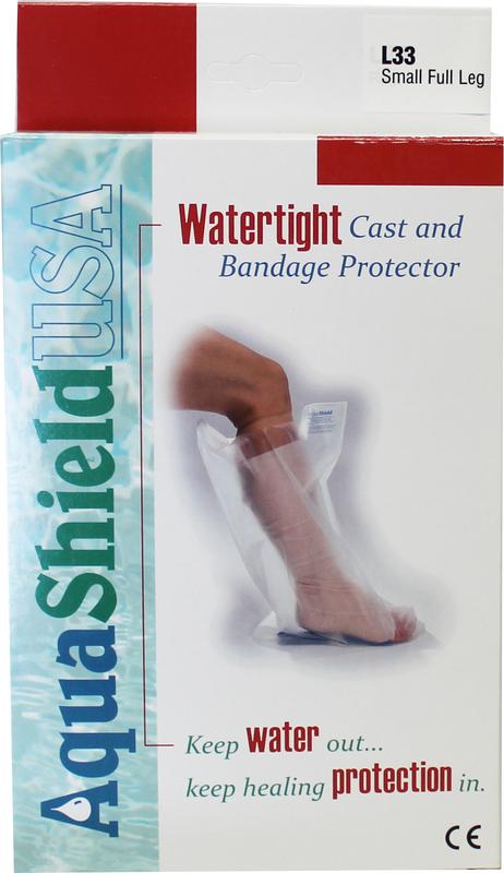 Aquashield Geheel been klein shower and bath protective cover, small size, shown in the image with clear material and secure fit.