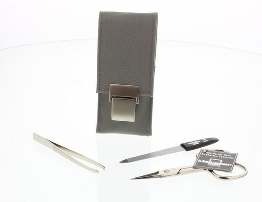 Malteser manicure and pedicure instrument set with three nylon tools, magnification 21-2102, for precise nail care.