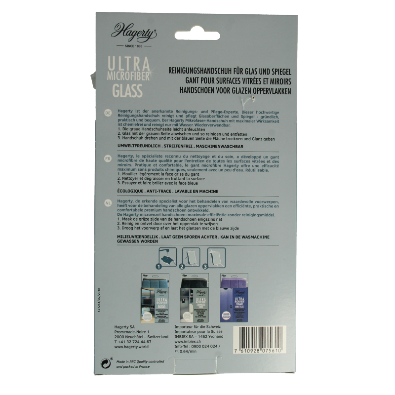 Hagerty Microfiber gloves glass 1 Stuks