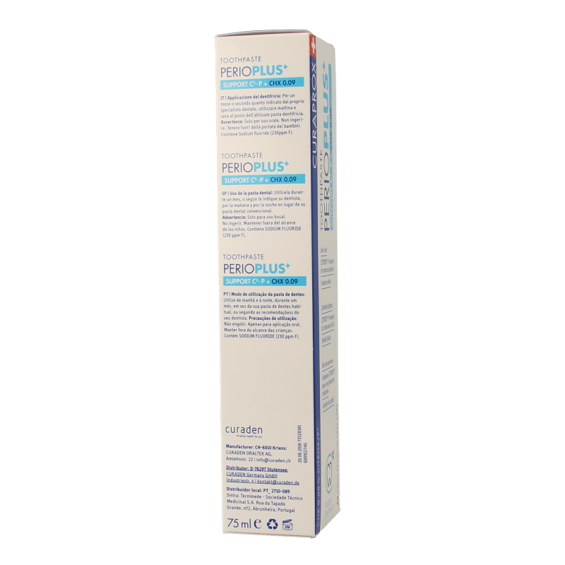 Curaprox Perio plus+ support CHX 0.09 tandpasta 75 Milliliter