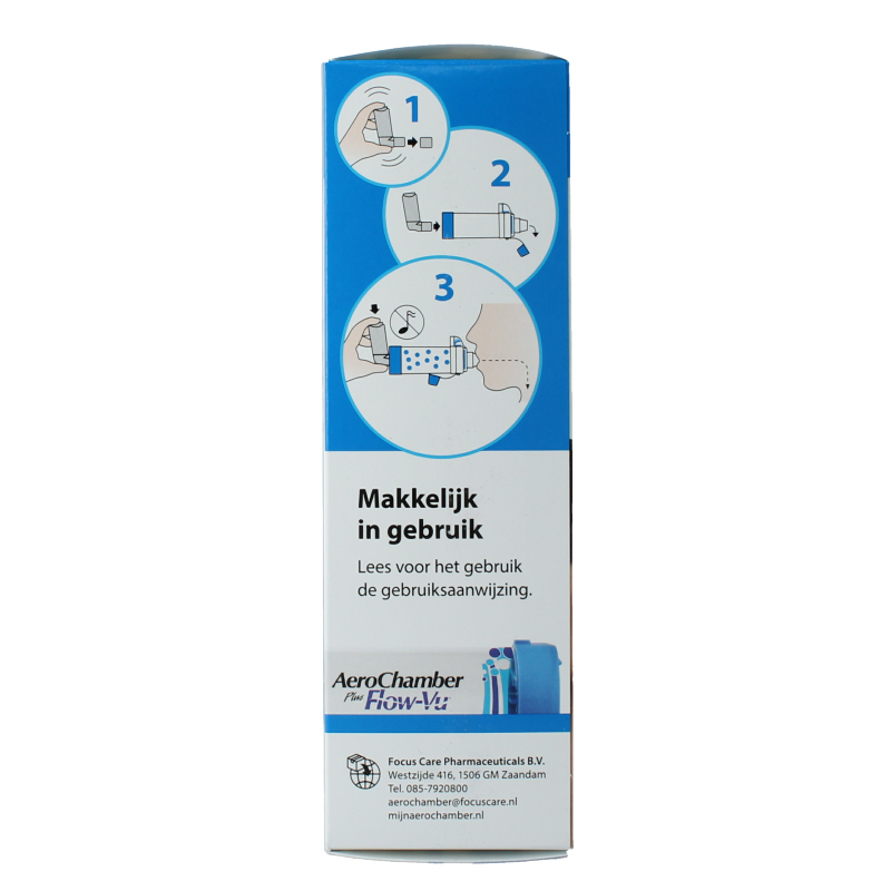 Diversen Aerochamber + flow VU mondstuk blauw 1 Stuks