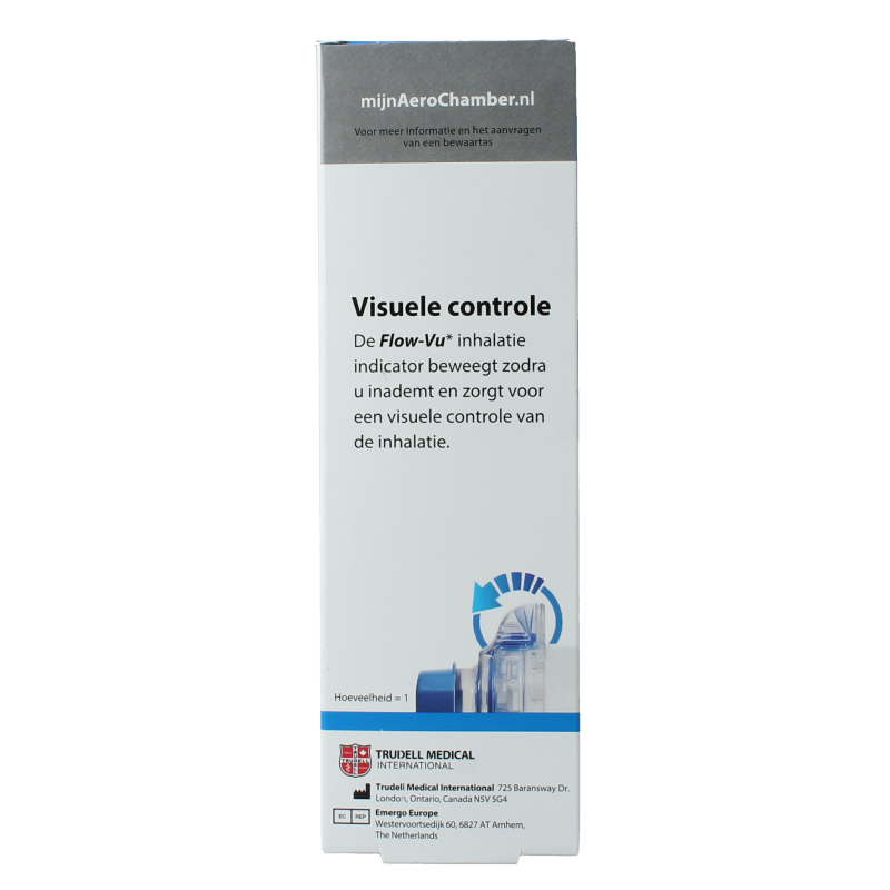 Diversen Aerochamber + flow VU mondstuk blauw 1 Stuks